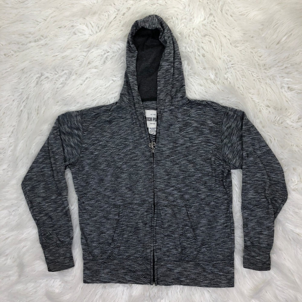 Ditch Plains Girl XL (14/16) Gray Zip Up Blouse
